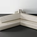 Modern Beige L Shaped Multi Person Sofa With Sleek Leather Design 3d model