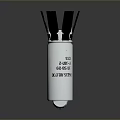Tactical Weapon With Silver Cylindrical Body And Black Protruding Blade Components