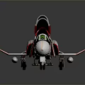 Red And White Cosmic Aerospace Space Shuttle Model With Green Cockpit Detailed Wings And Emblems