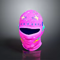 Pink Balaclava With Colorful Star Patterns For Costume Character And Mythical Creature