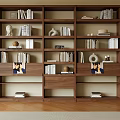 Modern Wooden Multi tiered Bookcase With Open Shelves Books And Decorative Items