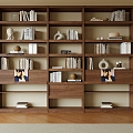 Modern Bookcase Bookshelf Books Books Full Wall Bookcase 3d model