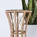 Wicker Leisure Chairs With Hanging And Armchair Design Gray Cushions Green Plants And Side Table