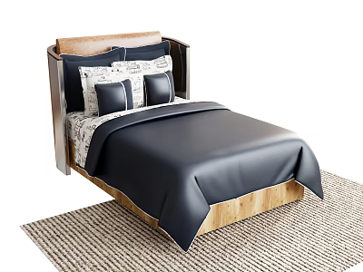 Single bed sofa bed cup quilt cover bedding carpet pillow 3d model