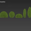 Trimmed Arbor Trees With Well Shaped Shrubs On Lush Green Lawn And Distant Buildings