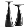 Modern Artistic Metal Side Table With Unique Sculptural Base And Smooth Top 3d model