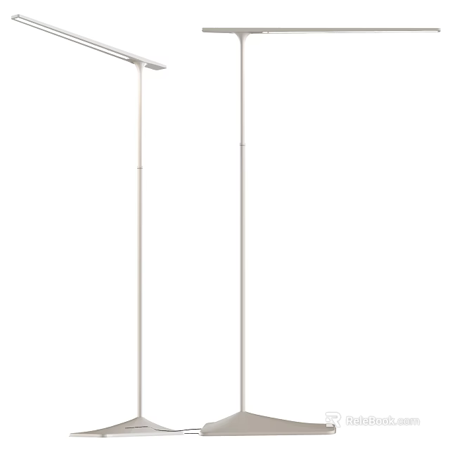 Modern Minimalist Floor Lamp With Slim Metal Stand And Adjustable Head For Living Room Bedroom 3d model 