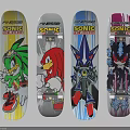 Sonic Themed Skateboards With Vibrant Character Graphics And Assorted Color Designs