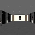 Office building elevator corridor 3d model