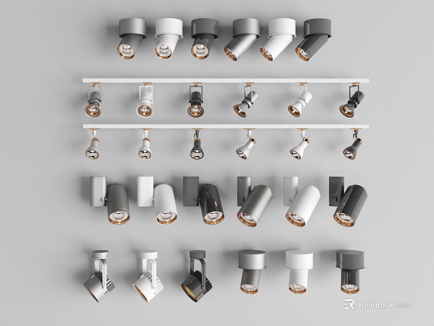 Modern Downlights and Spotlights with Multiple Styles and Assorted Designs for Interior Lighting 3d model 