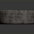 High Performance Rubber Tire With Deep Tread Pattern Red Sidewall Stripe And Metallic Wheel Rim