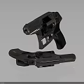 Vintage Revolver Weapon With Classic Holster And Metallic Finish Details