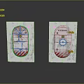 New Year 2024 Cards With White Background Red White Stripes Circular Pattern And Text Elements