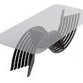 Modern Coffee Table With Transparent Glass Top And Artistic Metal Leg Structure