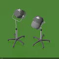 Two Floor Standing Grey Daily Necessities With Wheel Bases For Home Daily Use
