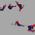 Spider Man Game Movie Character Showing Multiple Jumping Flipping Crawling Poses