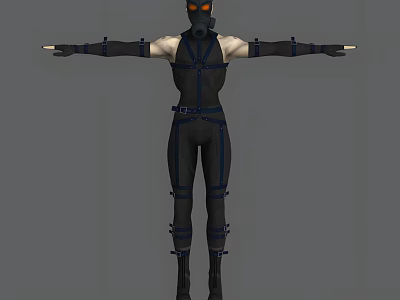 Killer Assassin Killer Man Mask Clothes Bad People 3d model