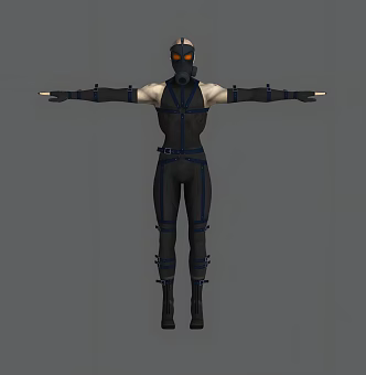 Killer Assassin Killer Man Mask Clothes Bad People 3d model
