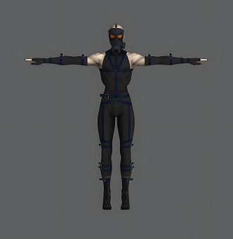 Killer Assassin Killer Man Mask Clothes Bad People 3d model