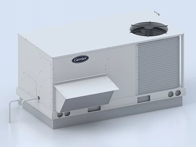 Carrier White Air Conditioner Fan Unit With Top Fan And Side Grilles 3d model