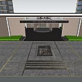 Modern Residential Main Entrance Gate With High Rise Buildings Driveway And Green Lawns