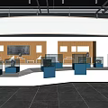 Modern Exhibition Hall Interior With Glass Display Cases And Art Exhibits
