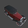 Vintage Red Classic Car Sedan Featuring White Wall Tires And Red Spoke Wheels