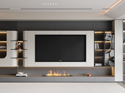 TV cabinet background wall ornaments 3d model