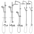 Modern Shower System With Rainfall Shower Head Handheld Sprayer And Chrome Finish 3d model