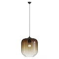 Modern Glass Pendant Lights with Black Base Brown Gradient and Transparent Shades