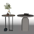 Modern Round Table Side Table Corner Table Coffee Table Side Table Low Table Plant Vase Ornaments Round Side Table 3d model