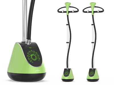 Modern Green And Black Garment Steamer With Upright Stand And Easy Use Design 3d model