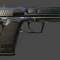 Black HK USP Semi Automatic Handgun With Tactical Grip And Metal Barrel