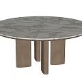 Poliform Adrien Round Dining Table Marble Dining Table Metal Dining Table 3d model