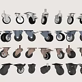 Assorted Heavy Duty Rubber Tires With Various Swivel Designs For Commercial And Industrial Use