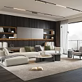 Modern Minotti Sofa Coffee Table Combination 3d model