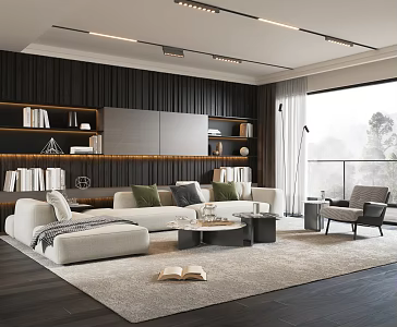Modern Minotti Sofa Coffee Table Combination 3d model
