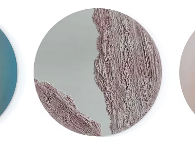 Modern Circular Wall Decor With Textured Surface And Soft Tones 3d model