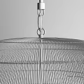 Modern Black And White Cage Like Pendant Lights With Wire Mesh Design And Bulbs