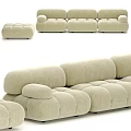 Soft Beige Modular Sofa With Modern Upholstered Design And Plush Cushions 3d model