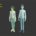 Game and Movie Characters 3D Models of Two Medical Professionals in Blue and White Outfits