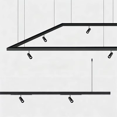 Modern Ceiling Design With Recessed Downlights And Spotlights For Interior Spaces 3d model