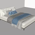 Modern Single Bed Interior Design With Cozy Pillows Soft Bedspread And Beige Frame