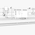 Industrial Chiller Unit with Green Cylindrical Components Control Panel and Black Cylindrical Pipes