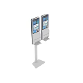 Public facility digital information display kiosk with standalone interactive screen and user interface