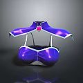 Elegant Purple Lingerie With Pink Circular Accent And White Trim Design For Women