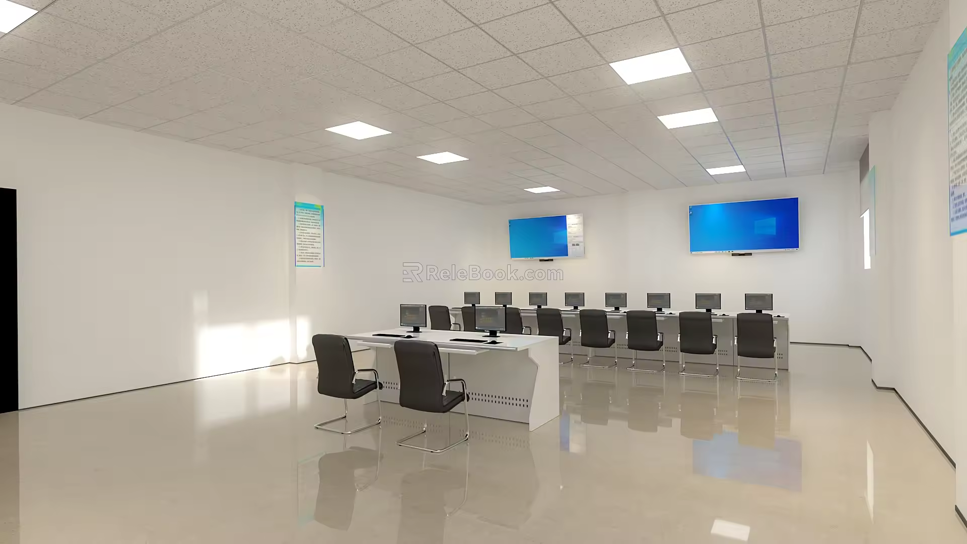 Modern Computer Room Computer Room Classroom 3d model
