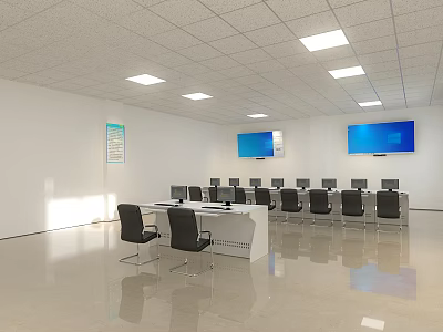 Modern Computer Room Computer Room Classroom 3d model