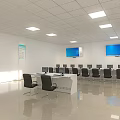 Modern Computer Room Computer Room Classroom 3d model