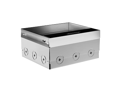 Stainless Steel Rectangular Kitchen Appliance Component With Mounting Holes Structure Design 3d model